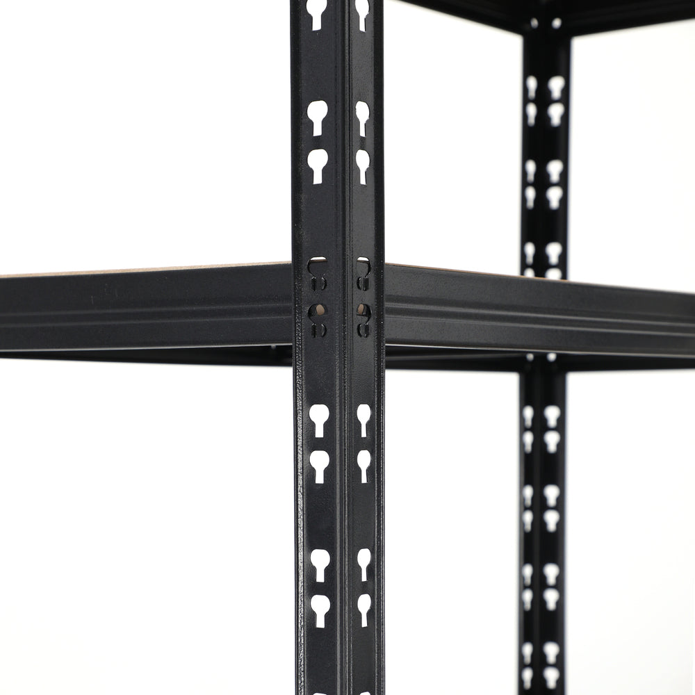3pcs Warehouse Storage Racks 5-Tier Steel Shelving 1.5m Black