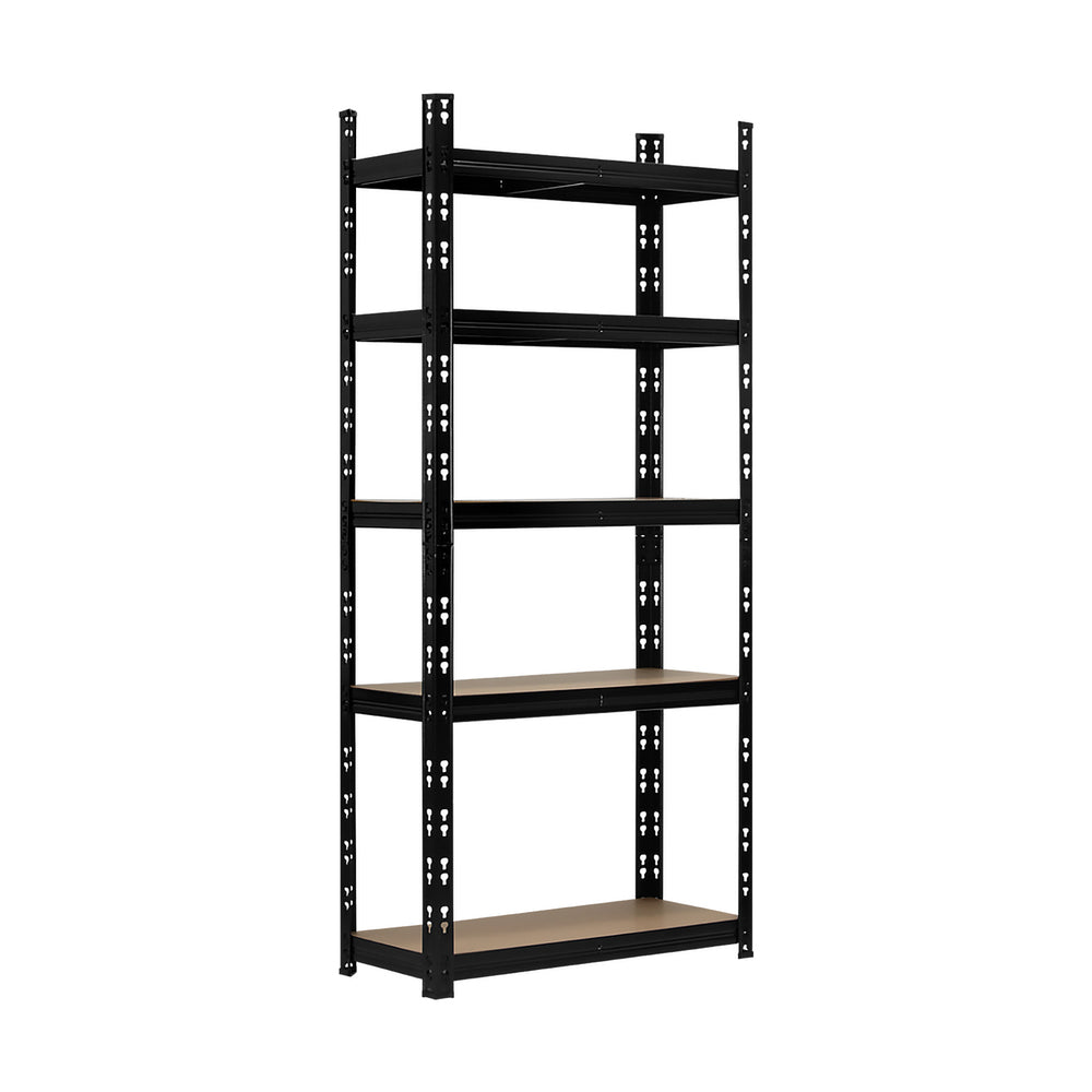 3pcs Warehouse Storage Racks 5-Tier Steel Shelving 1.5m Black
