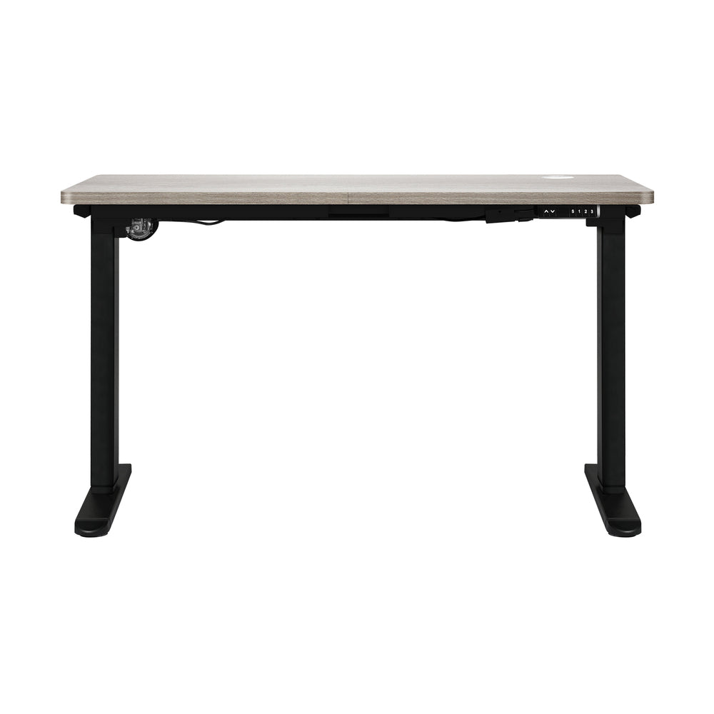 140CM Electric Standing Desk Single Motor Black and Grey Oak
