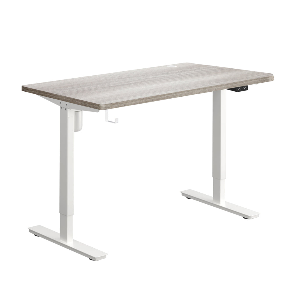 140CM Electric Standing Desk Adjustable Height White and Grey Oak