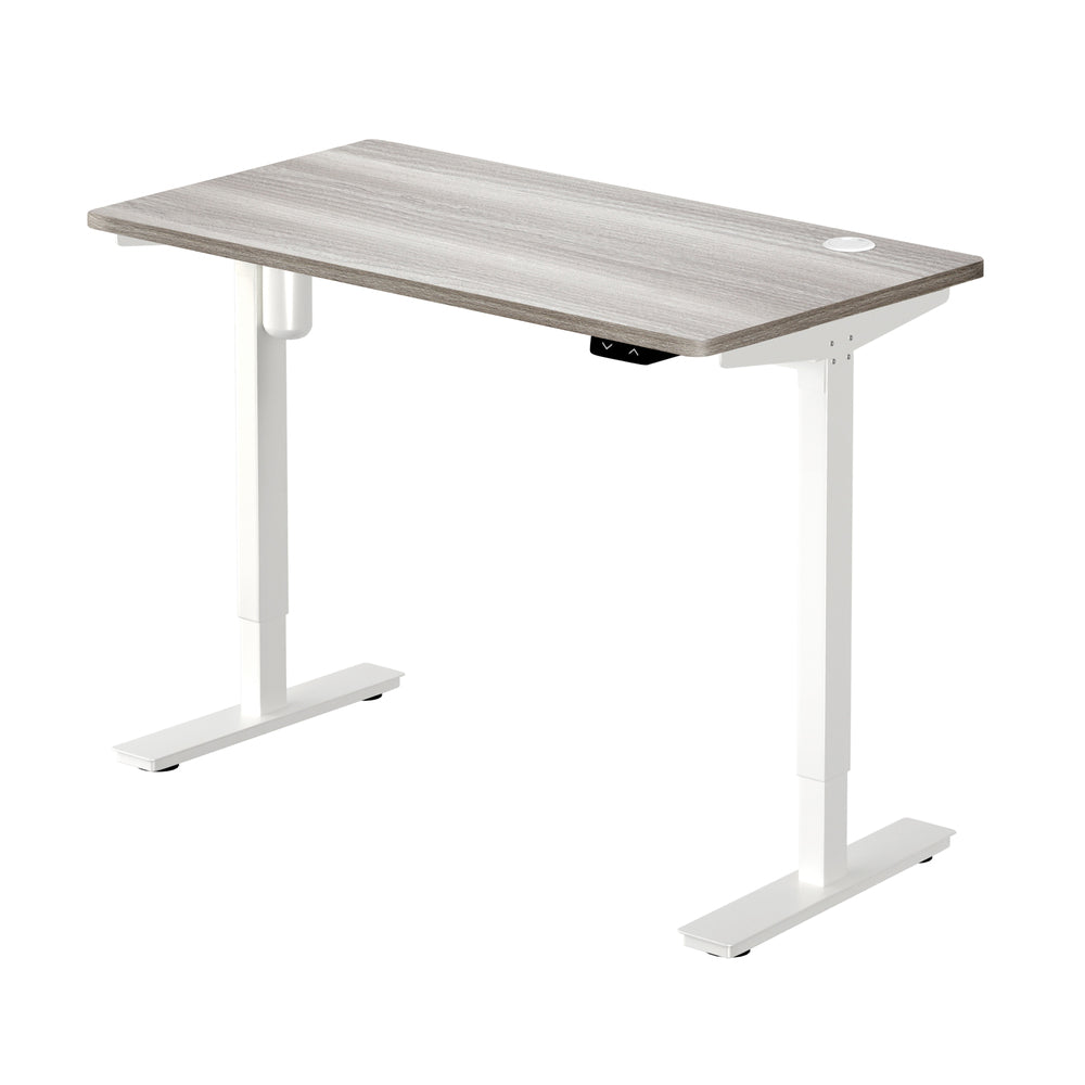 140CM Electric Standing Desk Adjustable Height White and Grey Oak