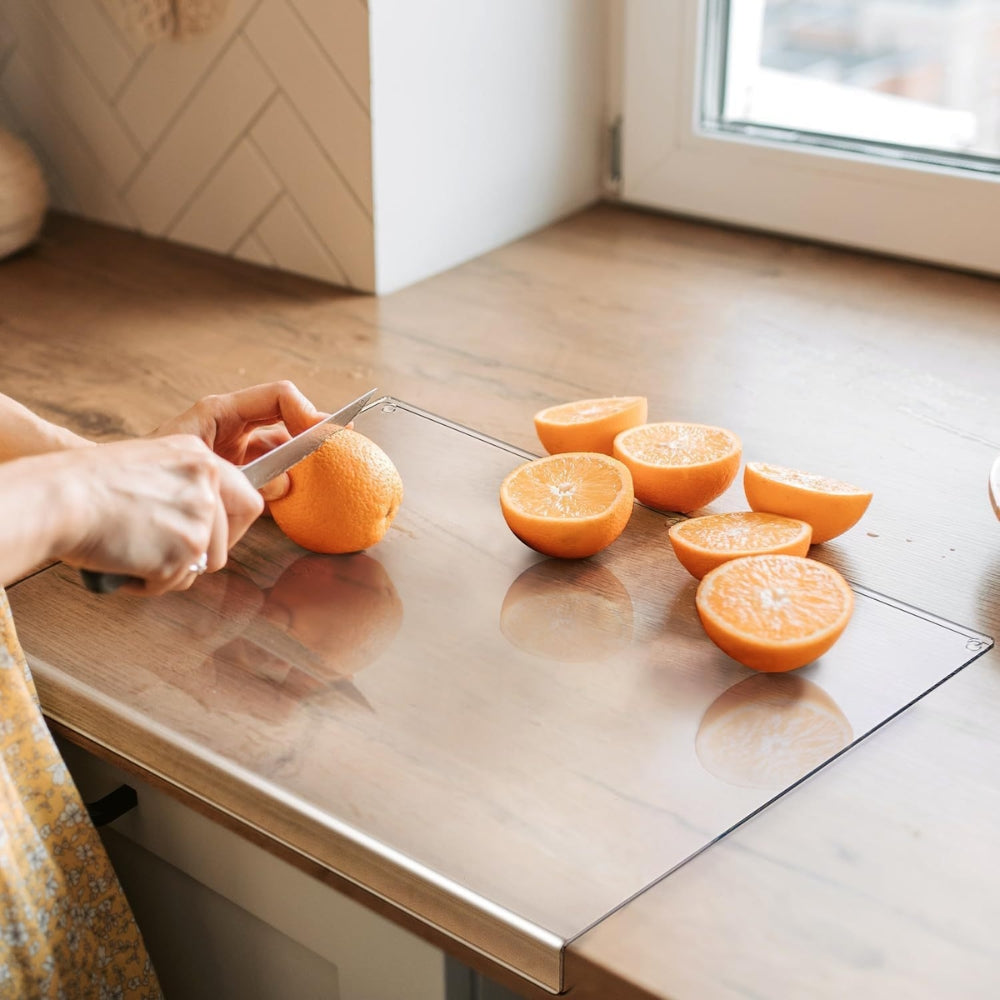Transparent Acrylic Anti-Slip Cutting Board for Kitchen Counter Protector