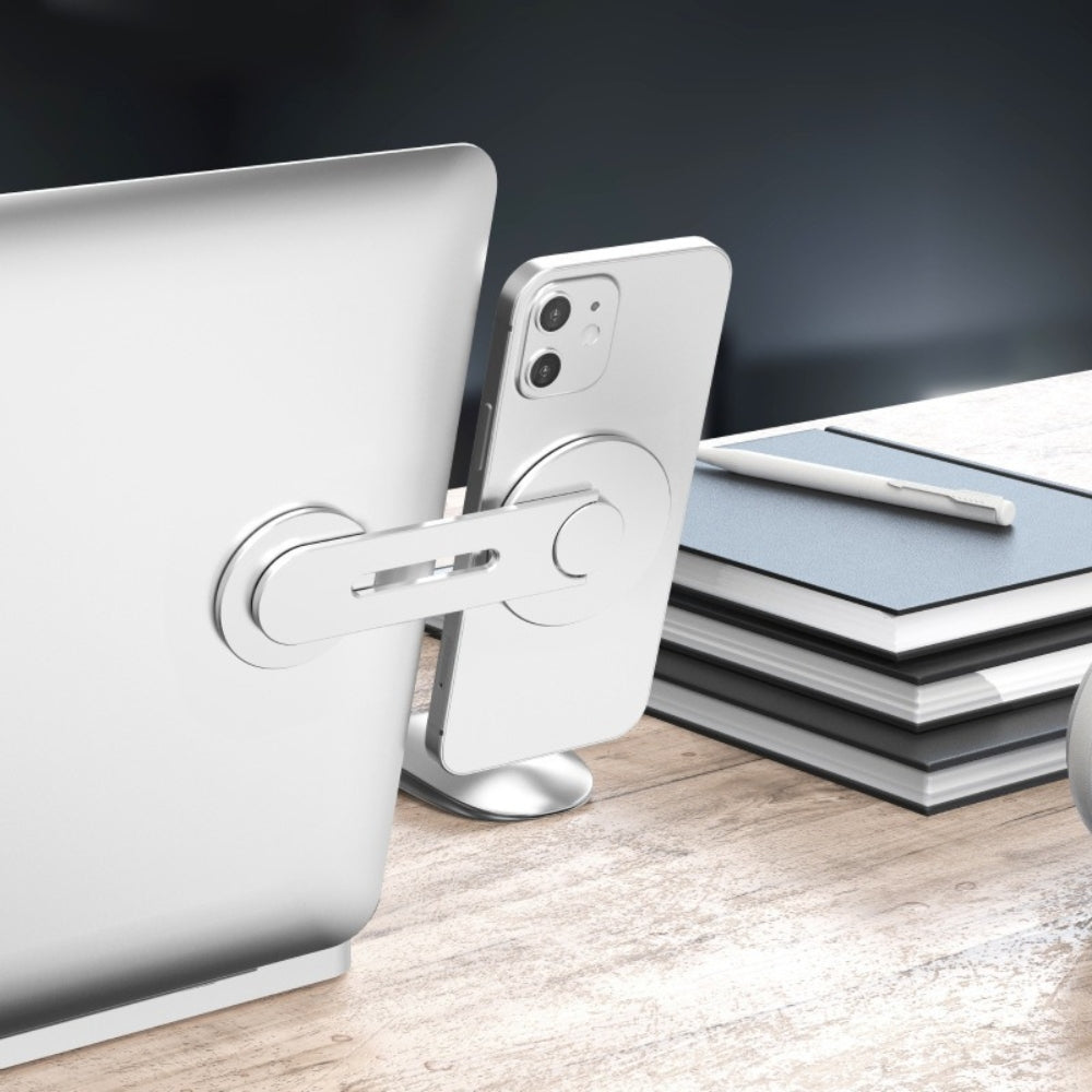 Magnetic Phone Holder Adjustable Swivel Mount for Laptop