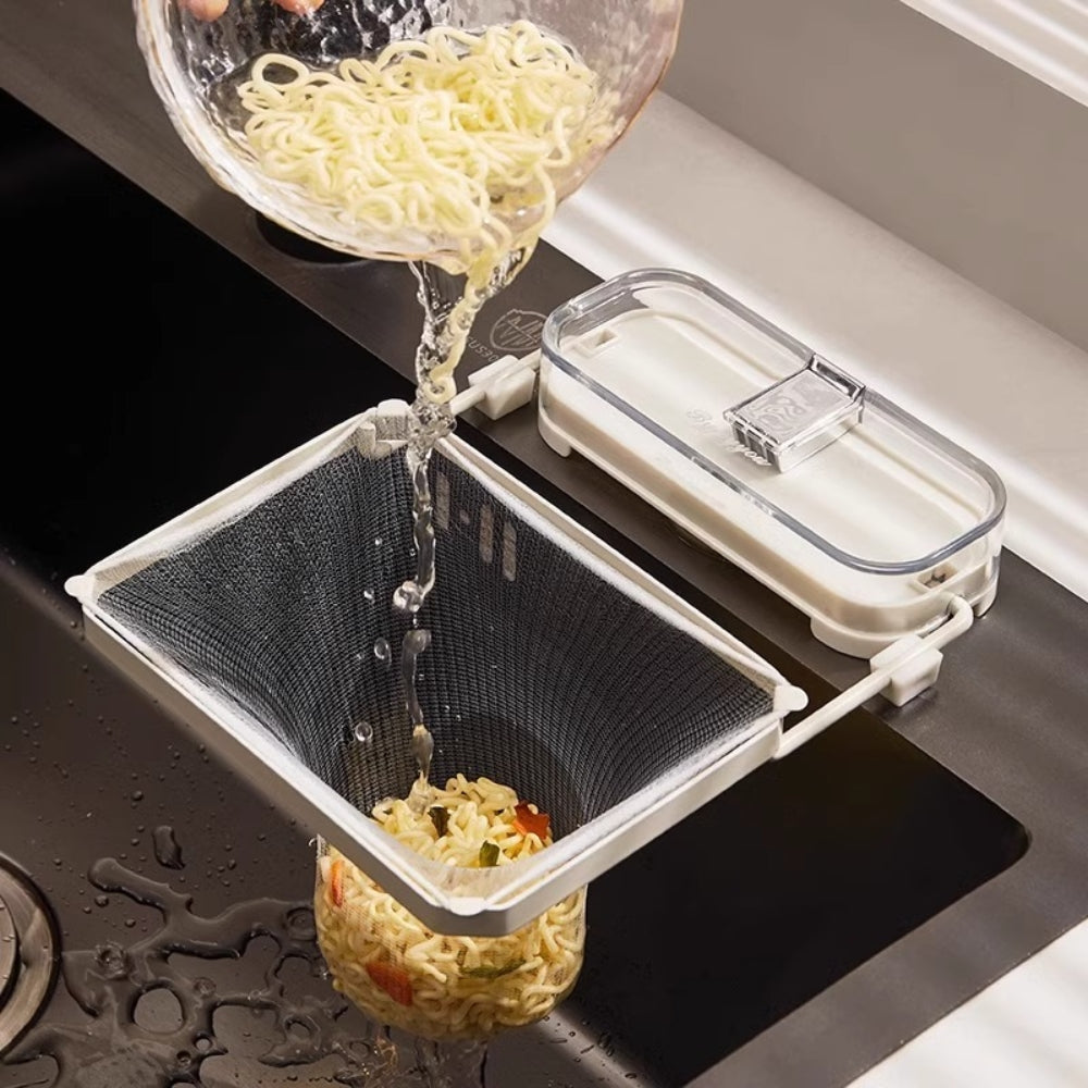 Foldable Kitchen Sink Filter Rack with 50 Filter Bags